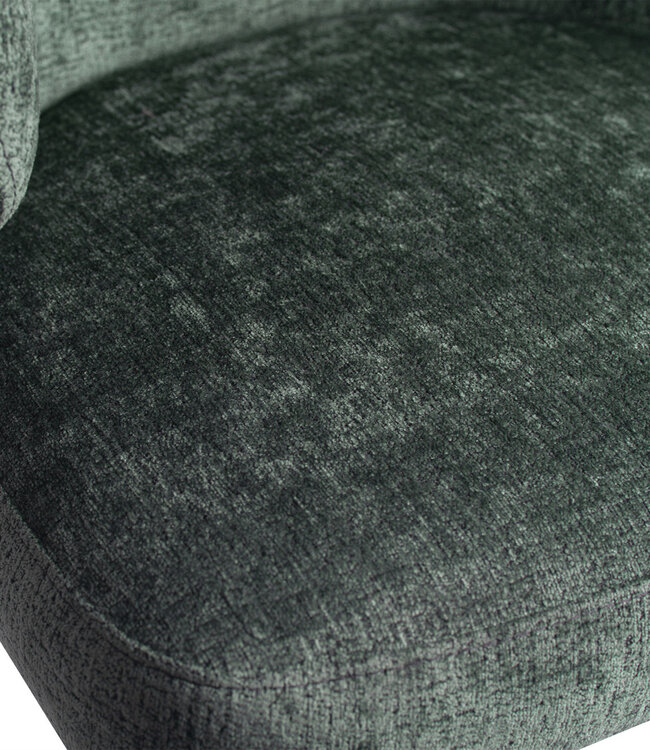 PTMD Fiori Petrol 502 eetkamerstoel met zwarte houten poten.