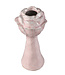 PTMD Minerva Lichtroze keramische vaas in de vorm van een bloem L