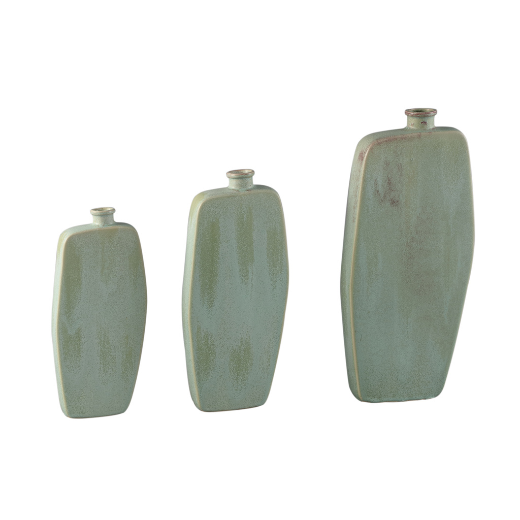 PTMD Amalie Groene ronde keramische fles L