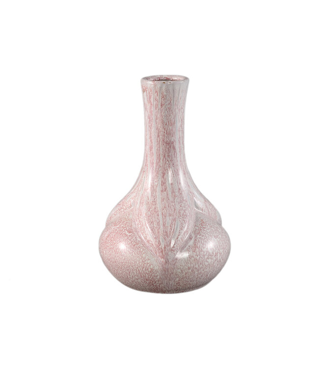 PTMD Hailey Roze keramische ronde vaas met smalle bovenkant L