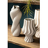 Clair Taupe keramische matglazuur swirl pot op voet