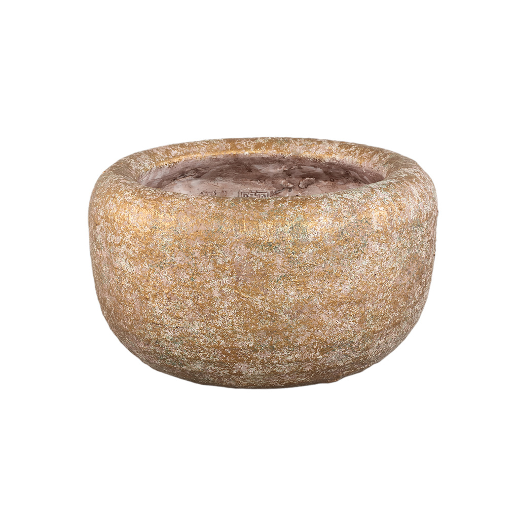 PTMD Skye-Leigh Taupe cement pot rond L