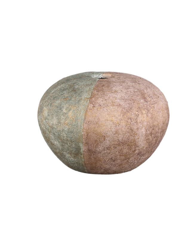 PTMD Chareece Grey halve bruine cement ronde vaas M