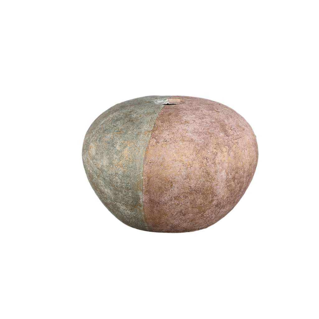 PTMD Chareece Grey halve bruine cement ronde vaas M