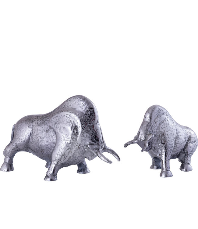 PTMD Ebeny Zwart Nikkel gegoten aluminium stierenbeeld S