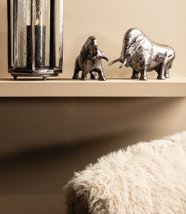 PTMD Ebeny Zwart Nikkel gegoten aluminium stierenbeeld S