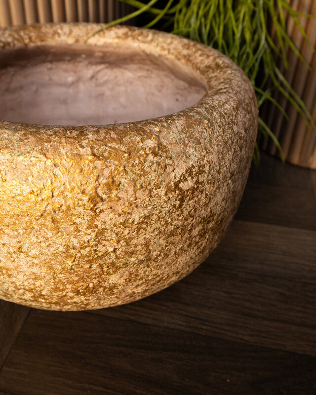 PTMD Skye-Leigh Taupe cement pot rond L