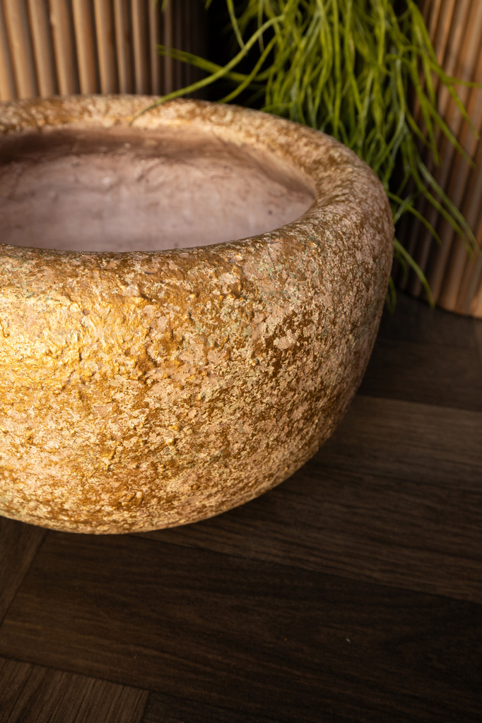PTMD Skye-Leigh Taupe cement pot rond L