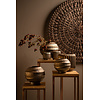 Cherith Bronzen ronde keramische pot geribbeld S