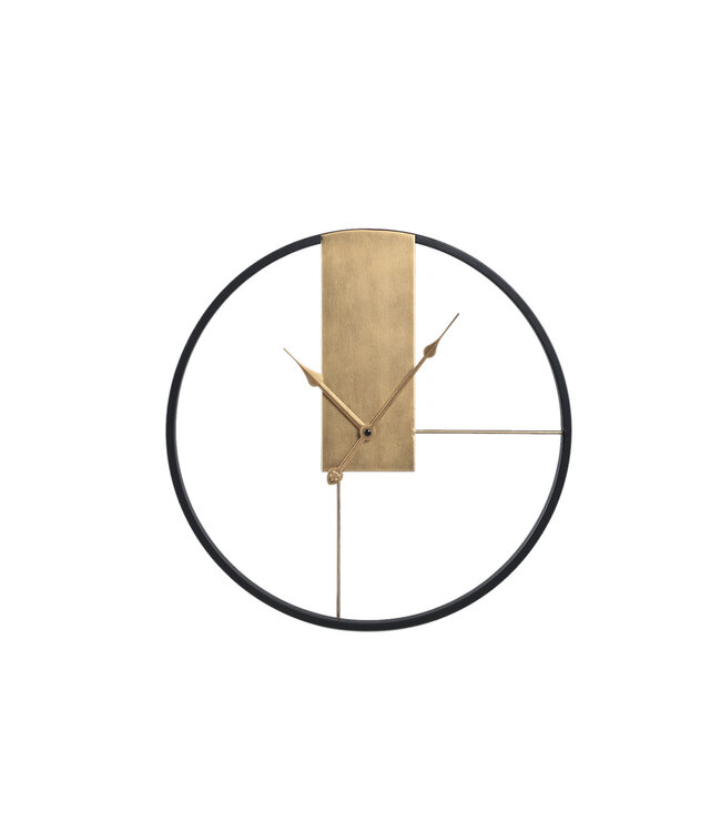 PTMD Lolae Gold ijzeren ronde wandklok S