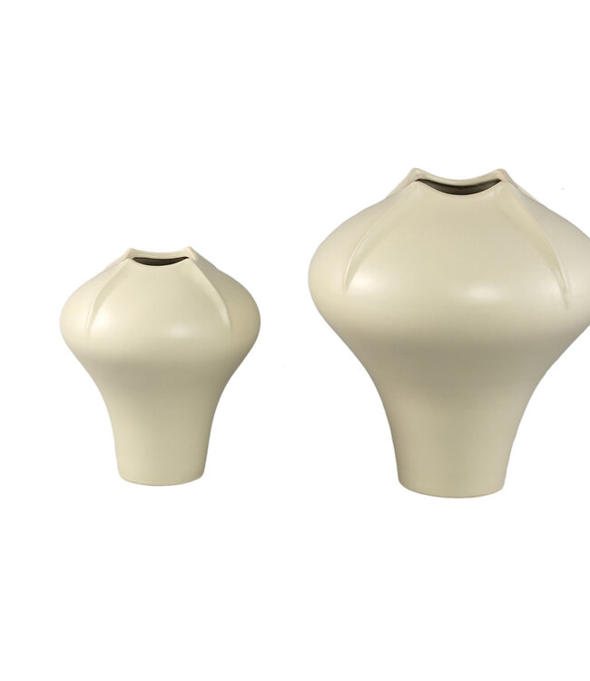 PTMD Ginos Cream matte keramische organische bolvaas S