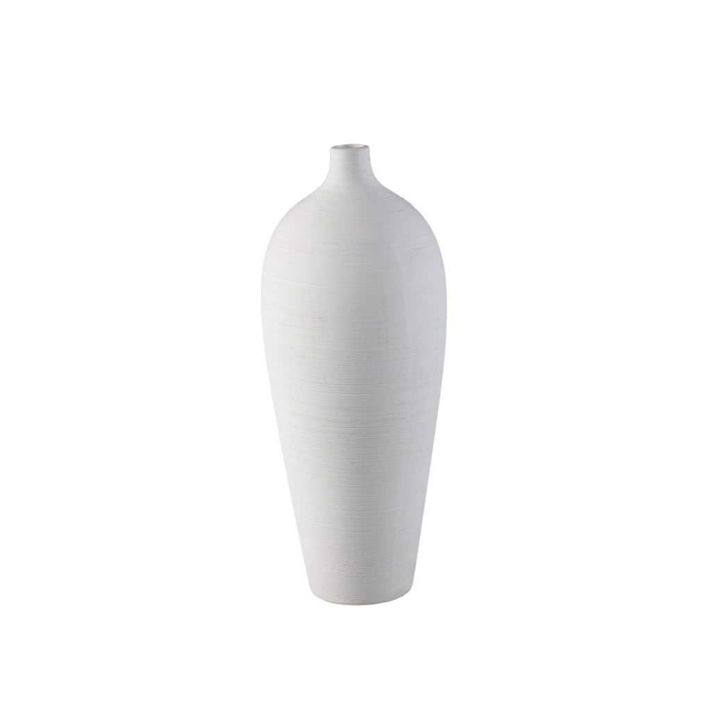 PTMD Cavinn Witte matte keramische flesvaas M