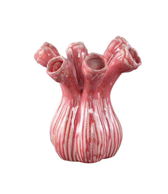 PTMD Annmarie Lichtroze keramische bloemvormige buizen L