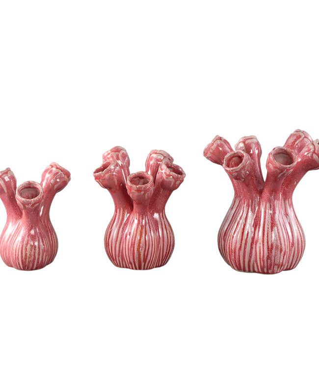 PTMD Annmarie Lichtroze keramische bloemvormige buizen L