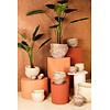 Rishell Bronzen cementen ronde pot met lijn XL.
