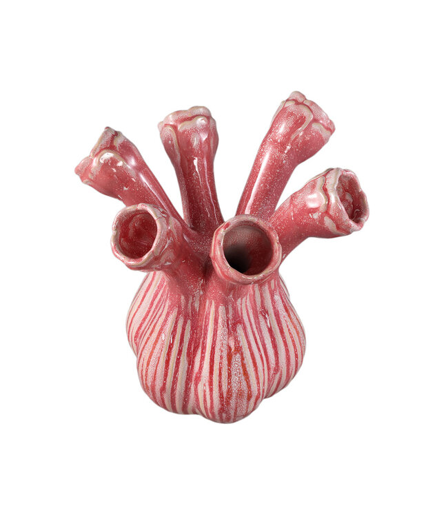 PTMD Annmarie Lichtroze keramische bloemvormige buizen L