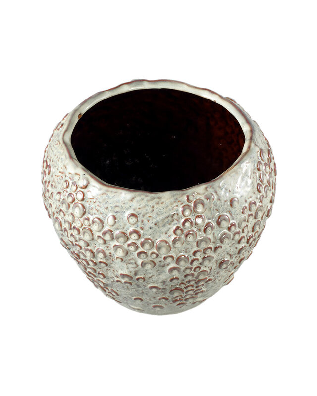 PTMD Avis Cream keramische pot met ronde schalen in XL-formaat