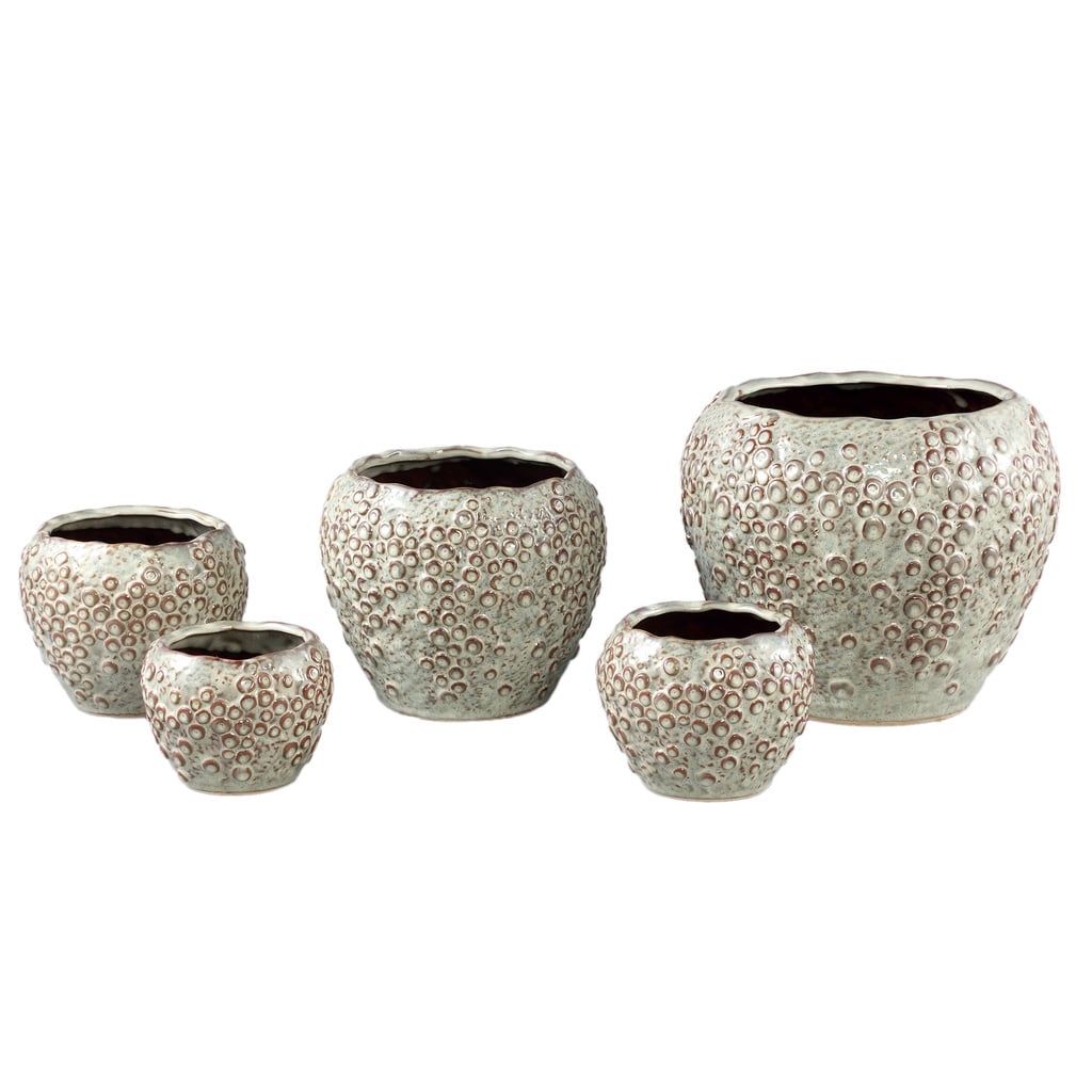 PTMD Avis Cream keramische pot met ronde schalen in XL-formaat