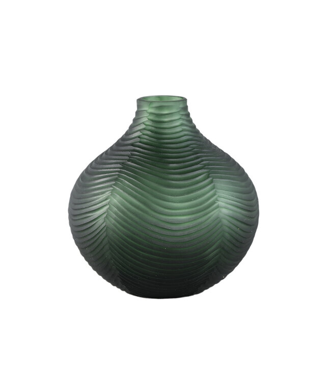 PTMD Elichi Groene ronde glazen vaas bol