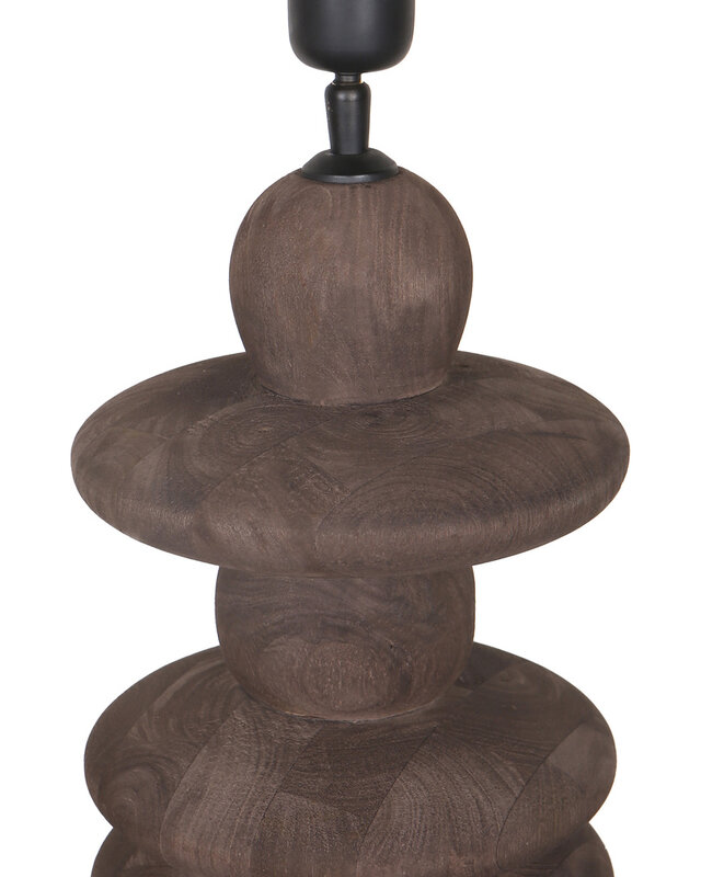 PTMD Callain Brown mangohouten tafellampvoet rond
