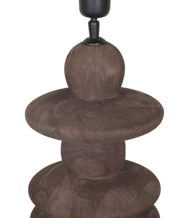 PTMD Callain Brown mangohouten tafellampvoet rond