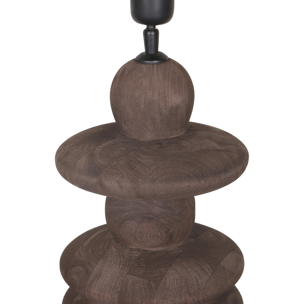 PTMD Callain Brown mangohouten tafellampvoet rond