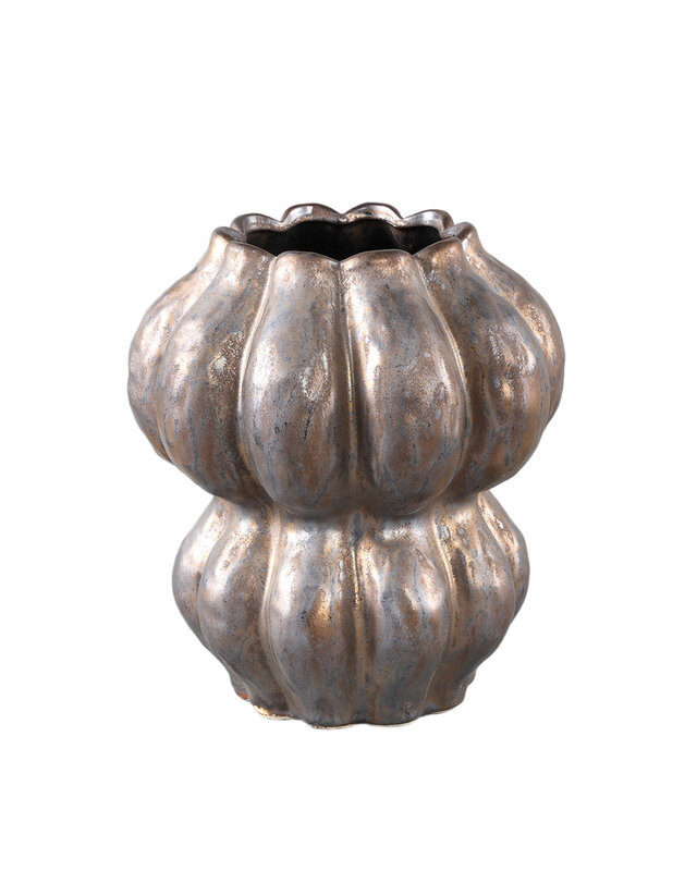 PTMD Niek Bronzen keramische pot ronde bolvormige S