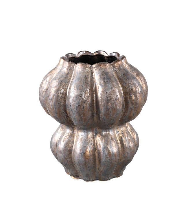 PTMD Niek Bronzen keramische pot ronde bolvormige S