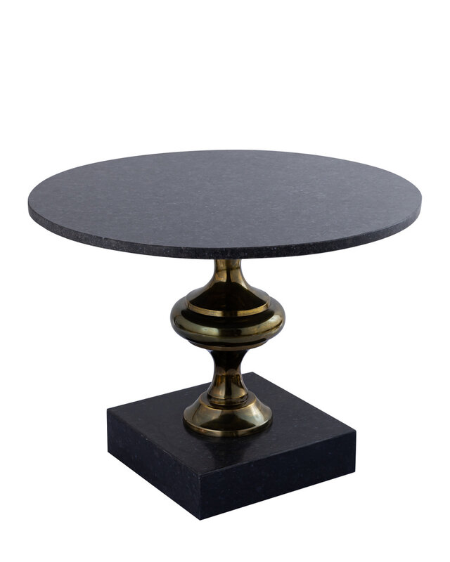 PTMD Alano Black Marble salontafel met tafelpoot van aluminium goud.