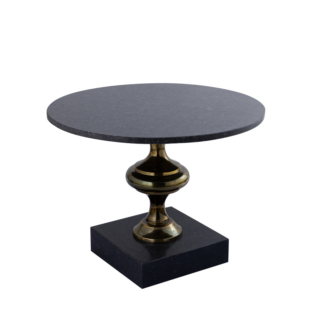 PTMD Alano Black Marble salontafel met tafelpoot van aluminium goud.
