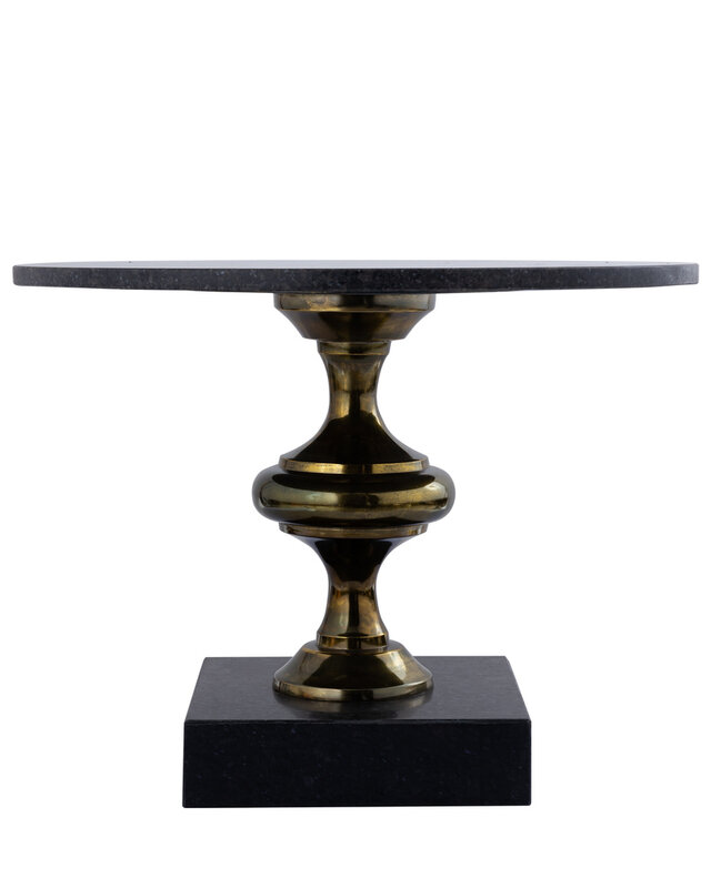 PTMD Alano Black Marble salontafel met tafelpoot van aluminium goud.