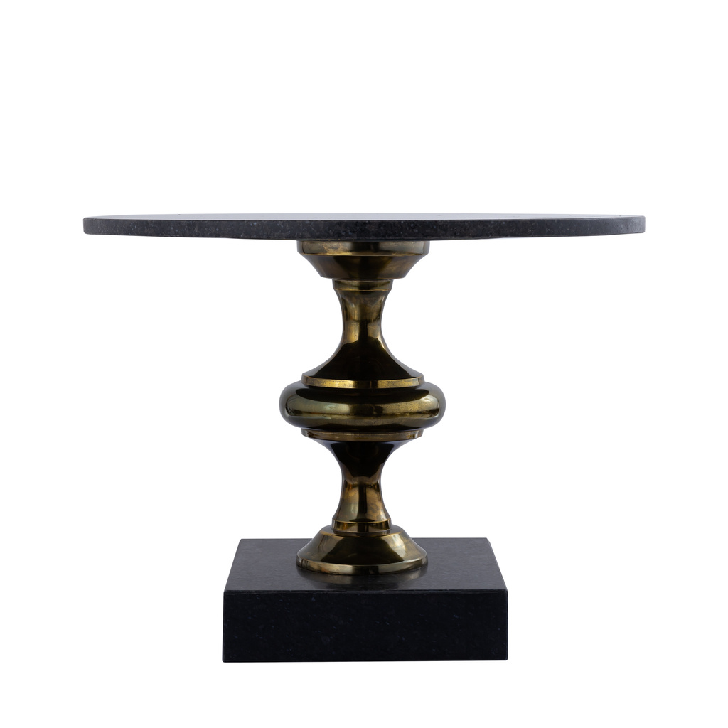 PTMD Alano Black Marble salontafel met tafelpoot van aluminium goud.