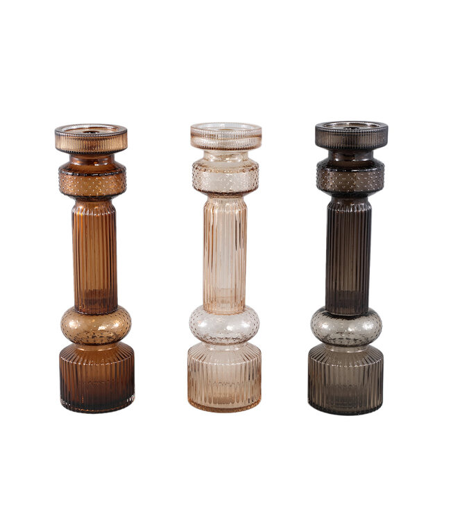 PTMD Fadri Bronzen glazen kaarsenhouder L