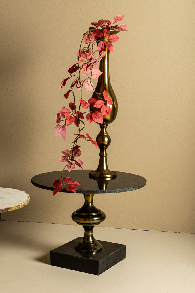 PTMD Alano Black Marble salontafel met tafelpoot van aluminium goud.
