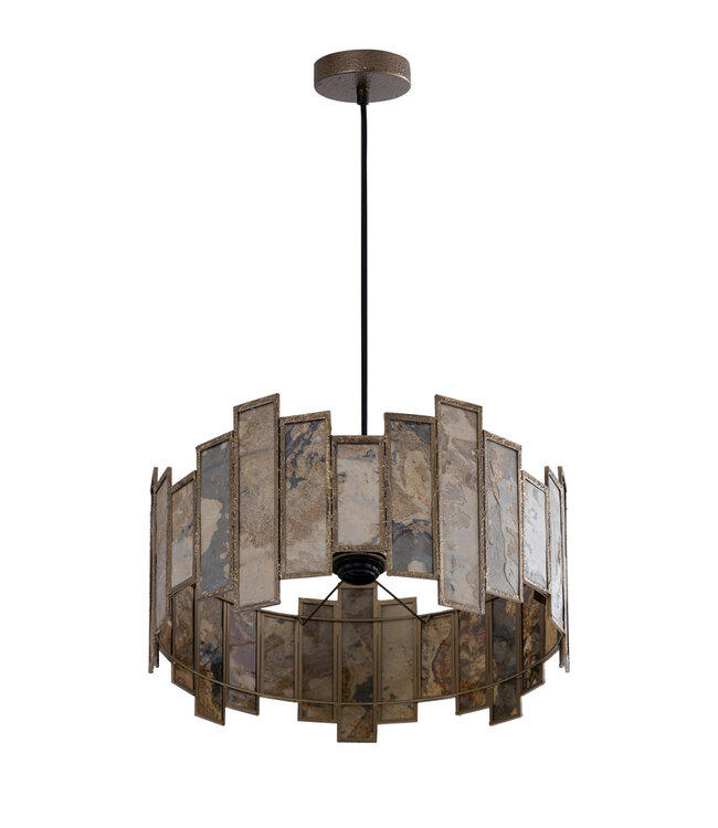 PTMD Levan messing steenfineer hanglamp rond