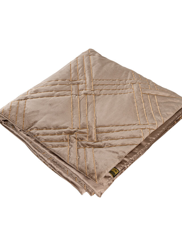 PTMD Cerine Bruin fluwelen bedsprei borduurpatroon
