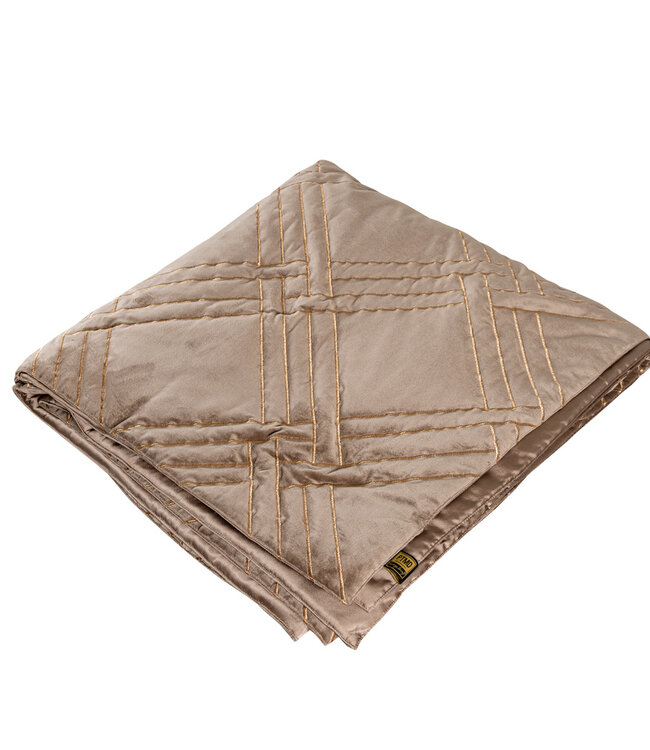 PTMD Cerine Bruin fluwelen bedsprei borduurpatroon