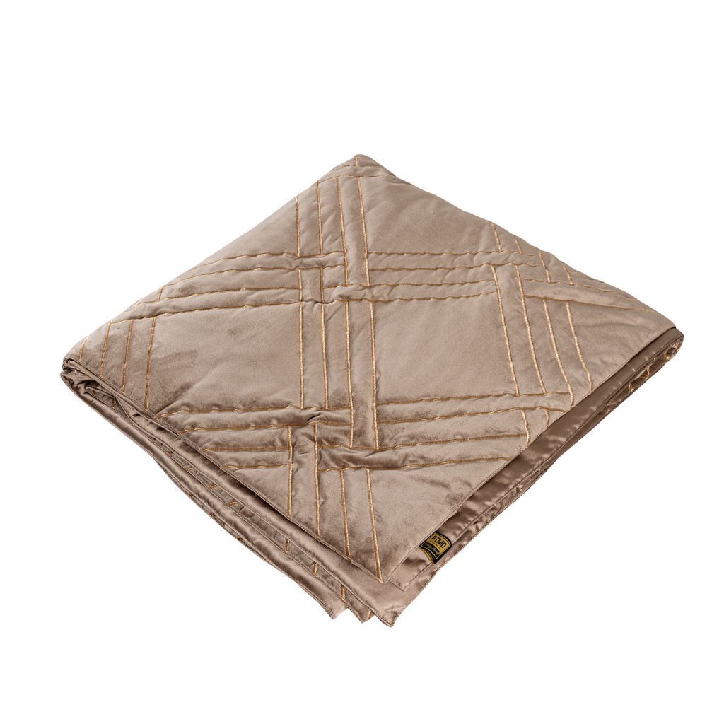 PTMD Cerine Bruin fluwelen bedsprei borduurpatroon