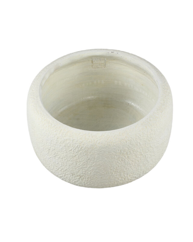 PTMD Evelynn Witte ronde cementen pot laag L