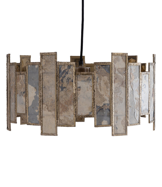 PTMD Levan messing steenfineer hanglamp rond