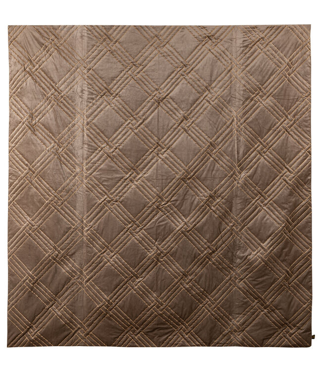 PTMD Cerine Bruin fluwelen bedsprei borduurpatroon