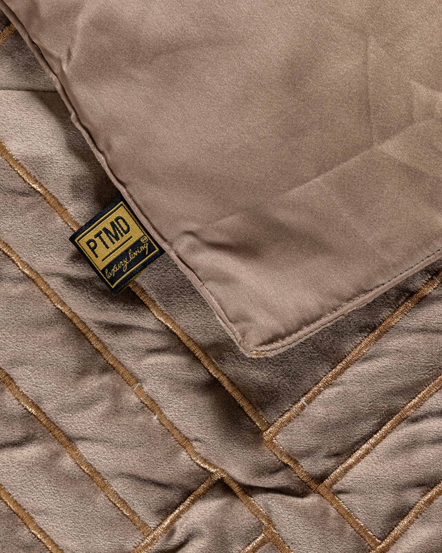 PTMD Cerine Bruin fluwelen bedsprei borduurpatroon