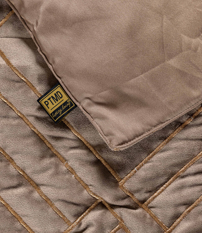 PTMD Cerine Bruin fluwelen bedsprei borduurpatroon