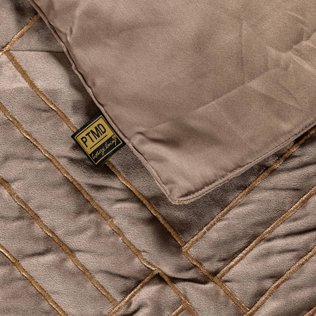 PTMD Cerine Bruin fluwelen bedsprei borduurpatroon