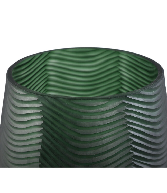 PTMD Elichi Groene glazen vaas bomby rond