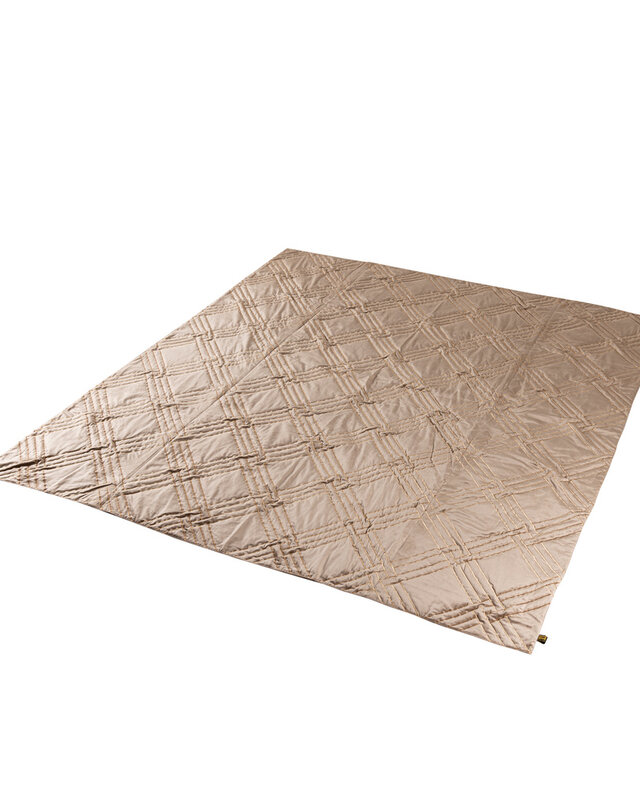 PTMD Cerine Bruin fluwelen bedsprei borduurpatroon