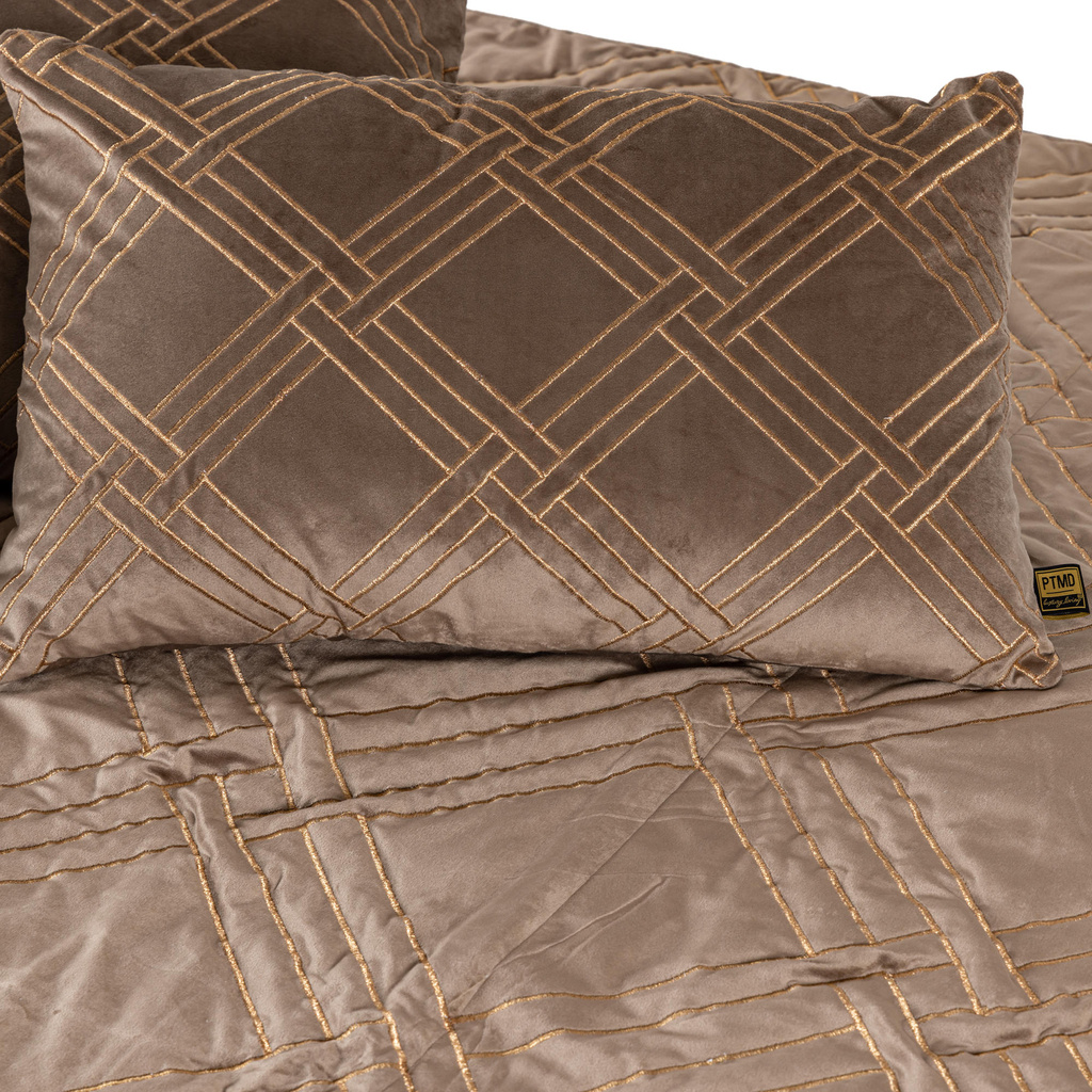 PTMD Cerine Bruin fluwelen bedsprei borduurpatroon