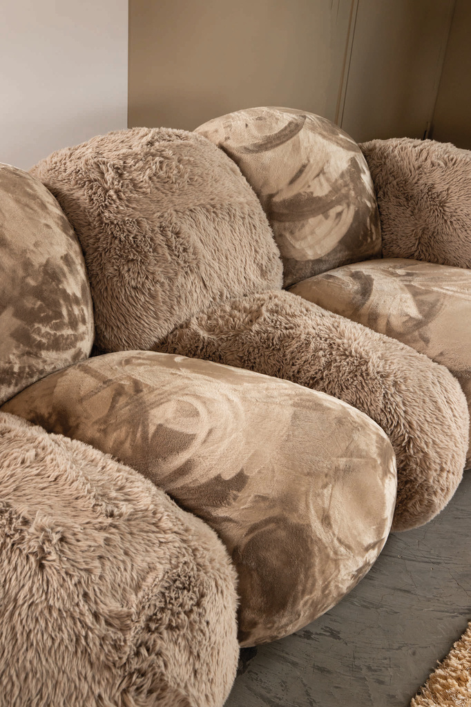 PTMD Krulbank Lush Taupe 238 x 109 x 79 cm