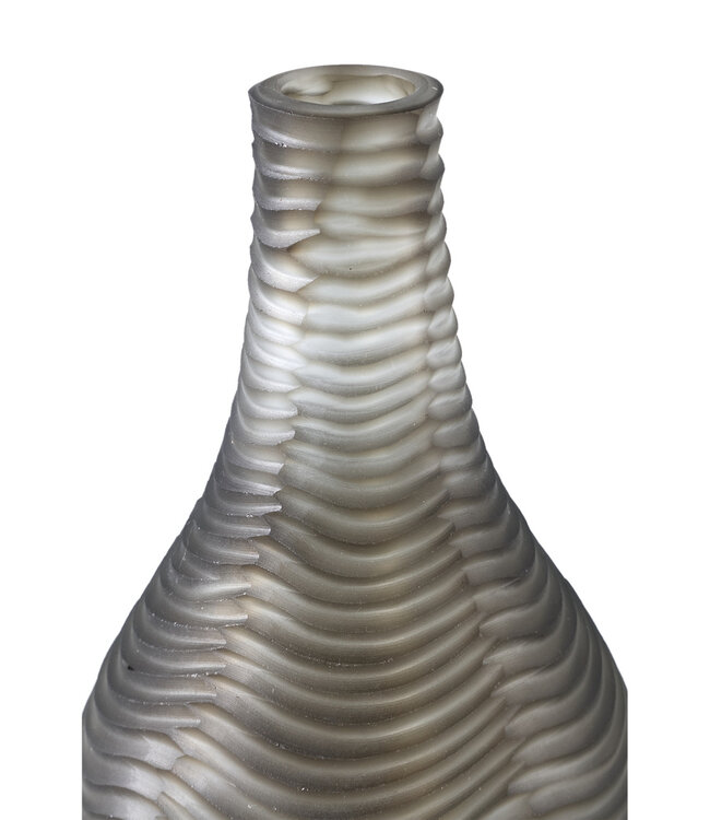 PTMD Elichi Bruine ronde glazen vaas hoog breed.