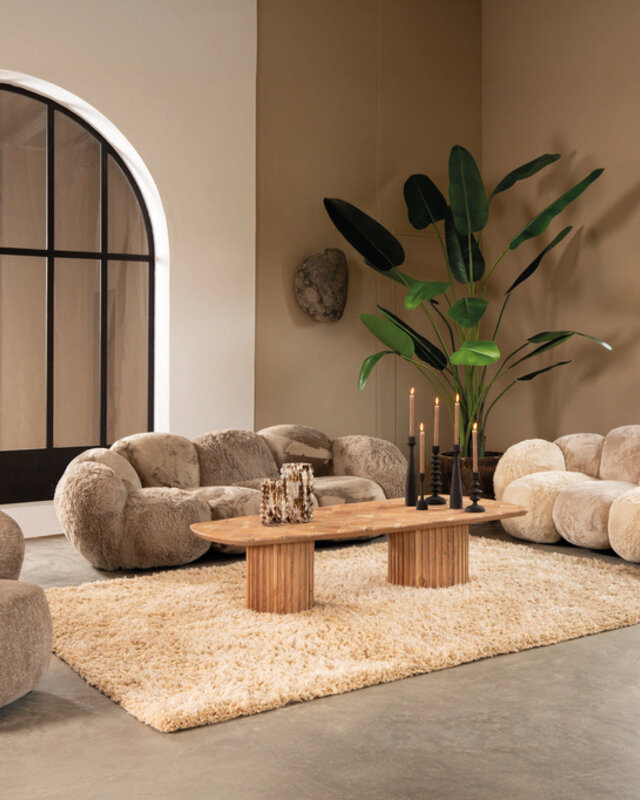 PTMD Krulbank Lush Taupe 238 x 109 x 79 cm